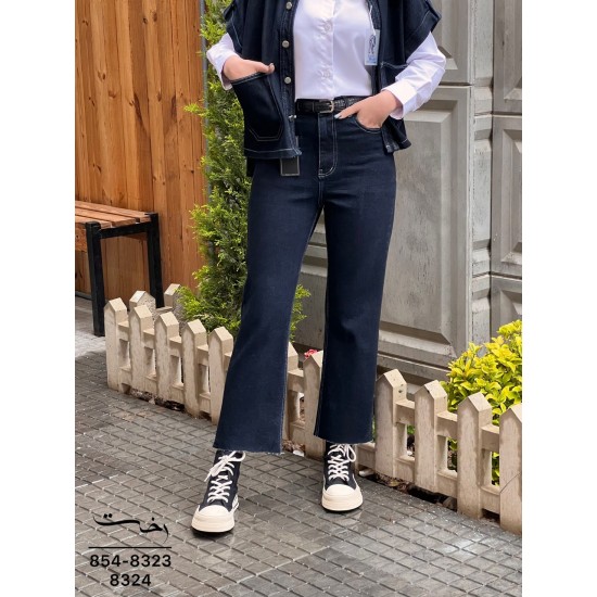 شلوار واید کات جین آبی مارسلا