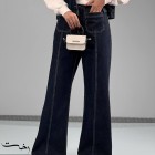 شلوار فلر بگ جین آبی هیوا شلوار فلر بگ جین آبی هیوا