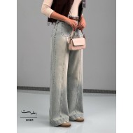 شلوار فلر بگ جین آبی هیوا شلوار فلر بگ جین آبی هیوا