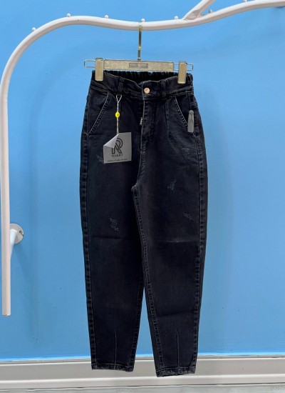 شلوار مام فیت پارچه کش آبی و ذغالی شلوار مام فیت پارچه کش آبی و ذغالی