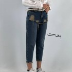 شلوار مام فیت جین دو تیکه شلوار مام فیت جین دو تیکه