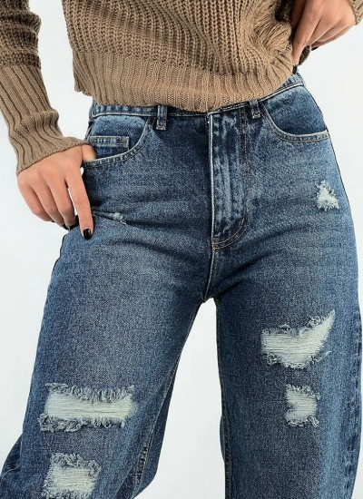 شلوار استریت پشت کش آبی زاپدار