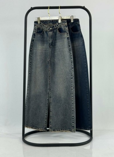 شلوار بگ جین کمر ساده آبی شلوار بگ جین کمر ساده آبی