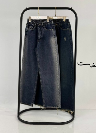 شلوار استریت جین پشت کش آبی شلوار استریت جین پشت کش آبی