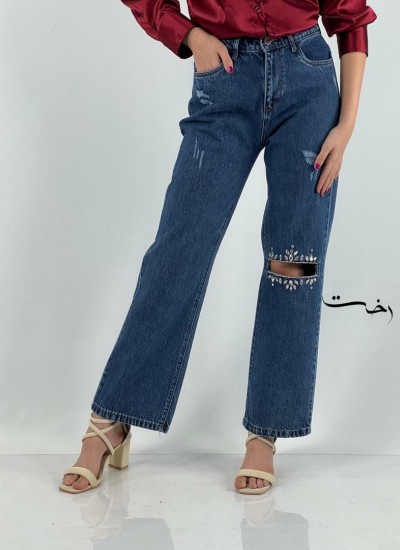 شلوار واید قد بلند نگین دار