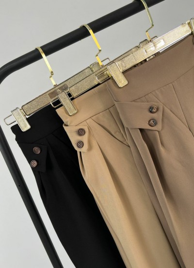 شلوار بگ پارچه ای کمر سرخود شلوار بگ پارچه ای کمر سرخود