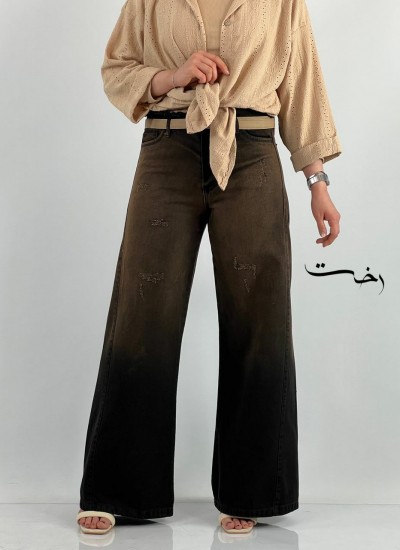 شلوار بگ شافل ذغالی تینتی شلوار بگ شافل ذغالی تینتی
