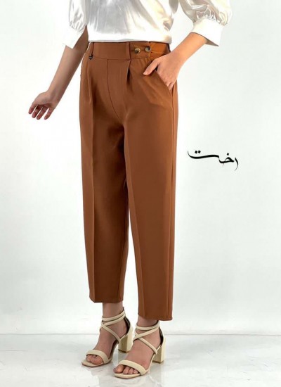 شلوار مام استایل پارچه ای بغل دکمه