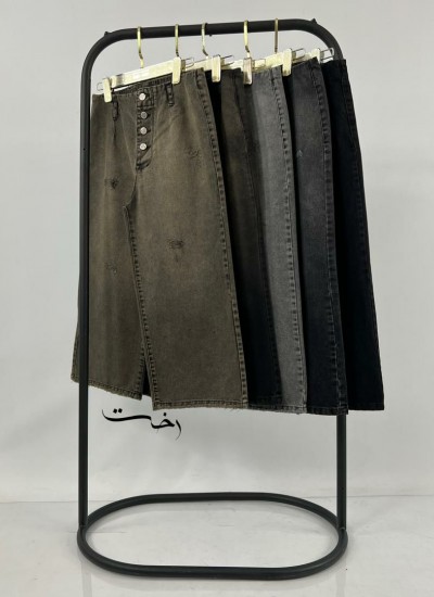 شلوار واید جین ذغالی