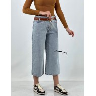 شلوار واید جین آبی جیب نما شلوار واید جین آبی جیب نما