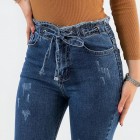 شلوار بوتکات جین کمر حلقه شلوار بوتکات جین کمر حلقه
