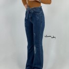 شلوار بوتکات جین کمر حلقه شلوار بوتکات جین کمر حلقه