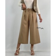 شلوار بگ لینن کجراه کمر حلقه قد کوتاه شلوار بگ لینن کجراه کمر حلقه قد کوتاه