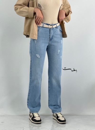 شلوار راسته استریت جین آبی شلوار راسته استریت جین آبی