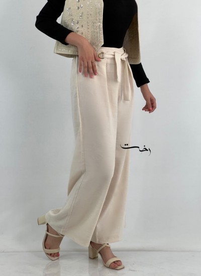 شلوار بگ لینن کجراه کمر حلقه قد بلند شلوار بگ لینن کجراه کمر حلقه قد بلند