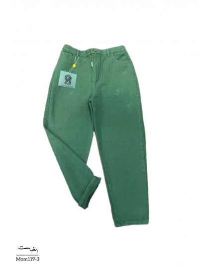 شلوار مام استایل رنگی کتان